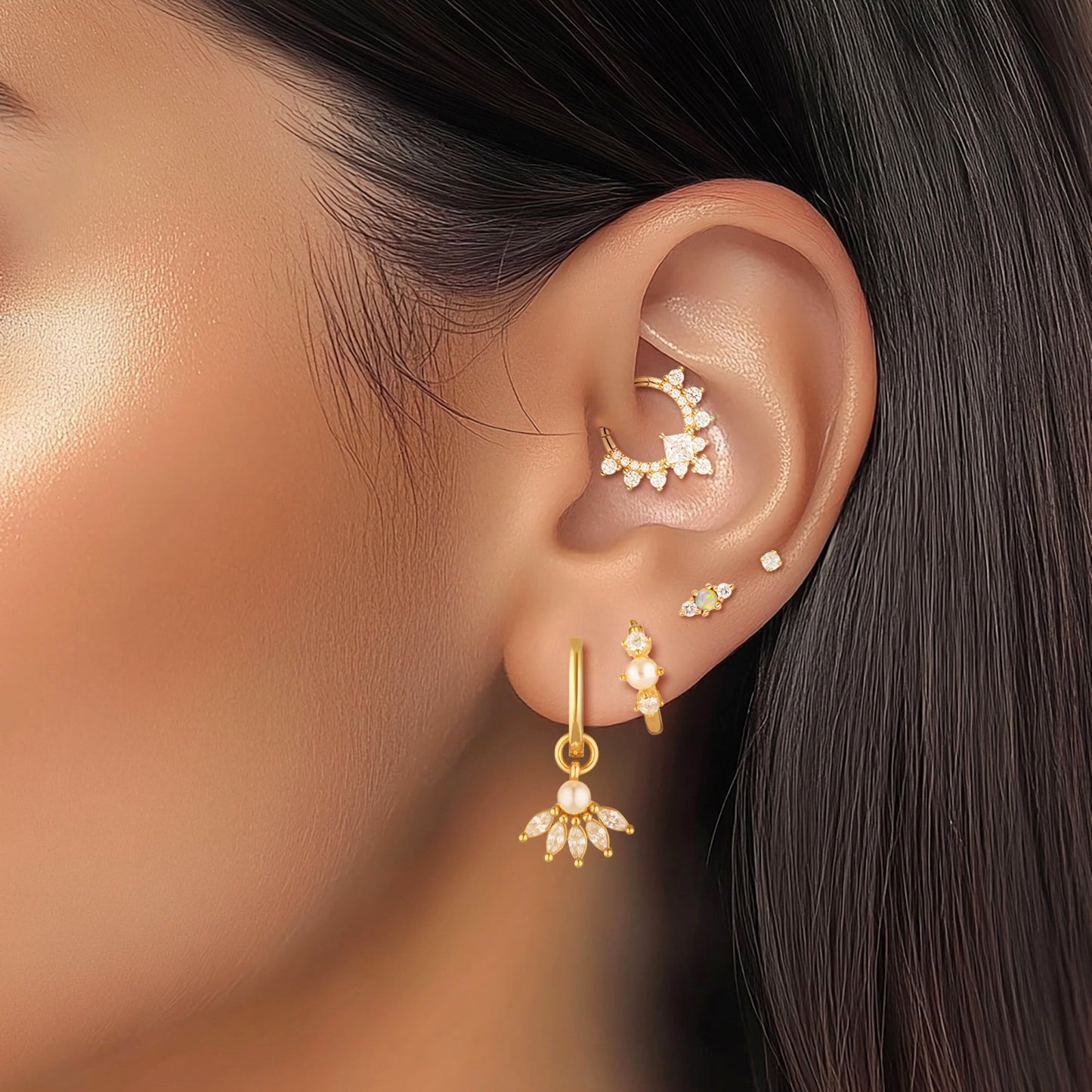 pearl hoop earrings