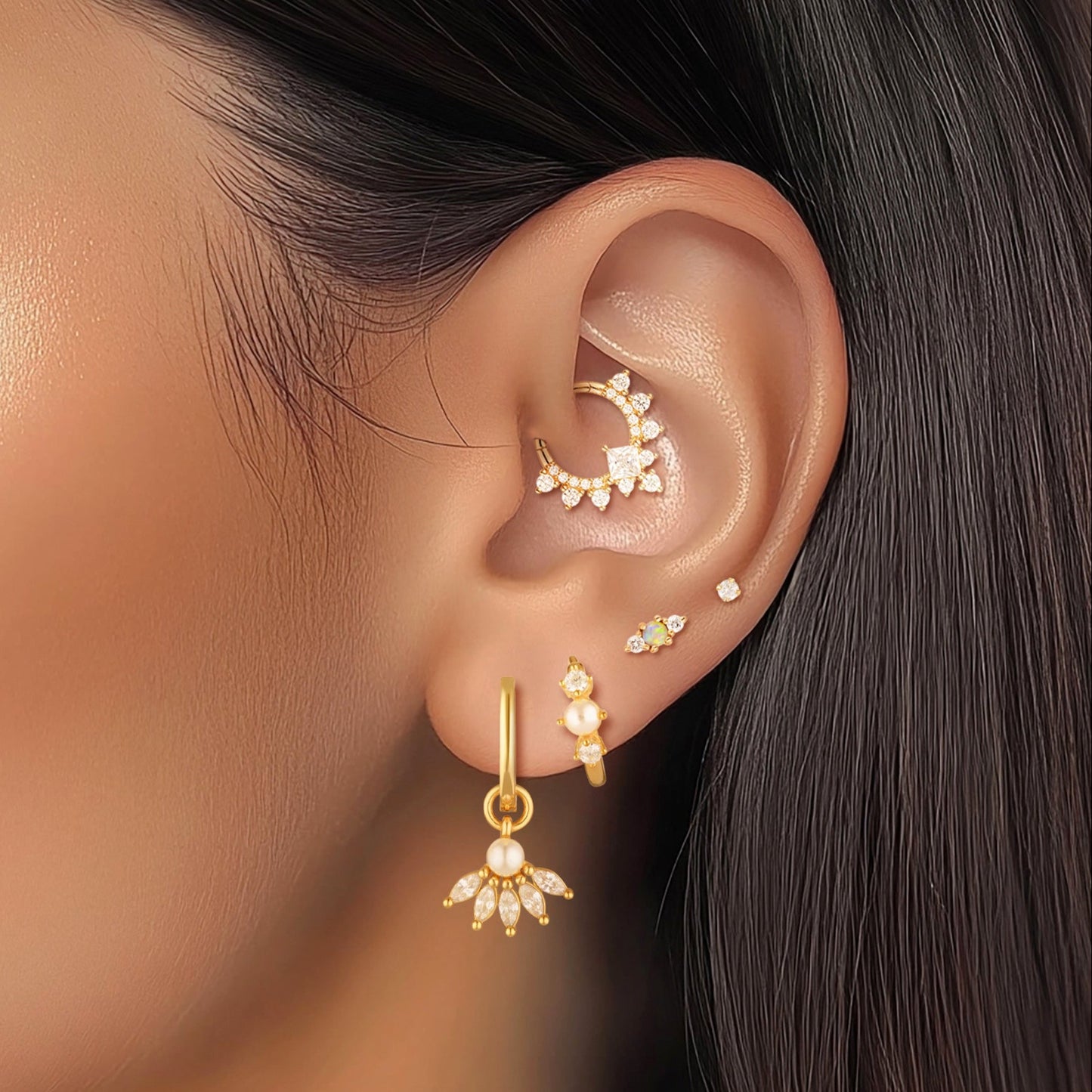 pearl hoop earrings