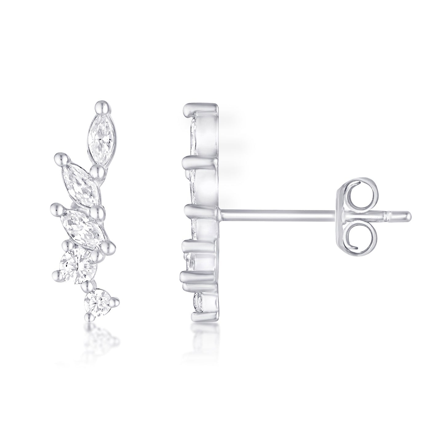 leaf shaped stud earrings