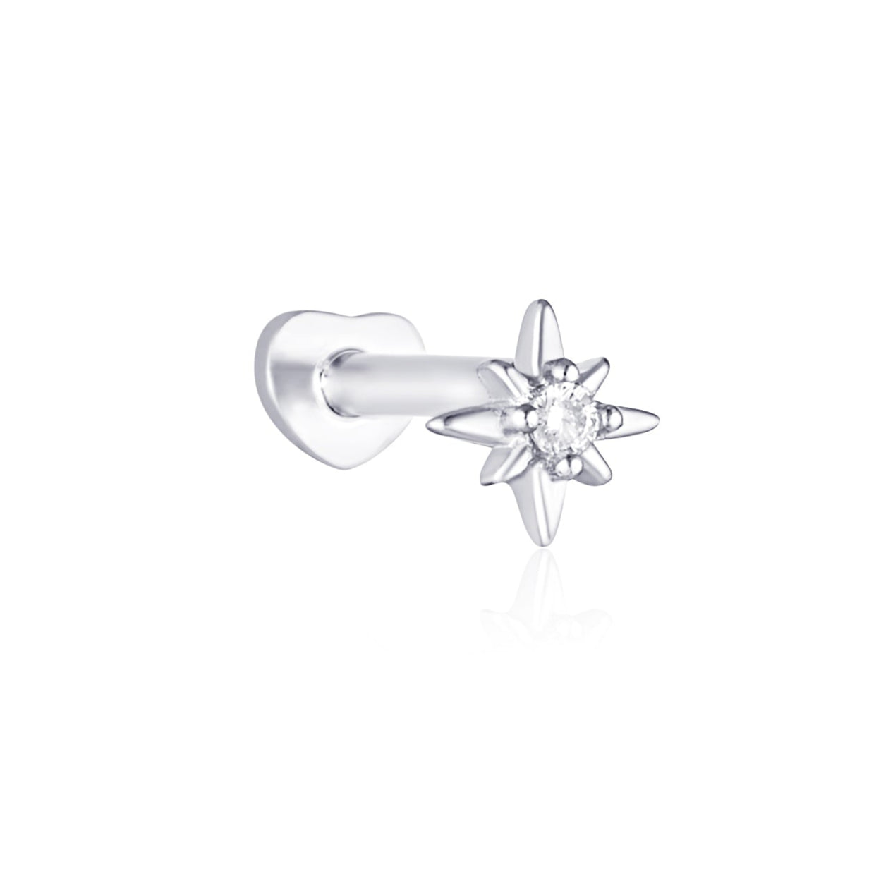 star shaped flat back cartilage stud