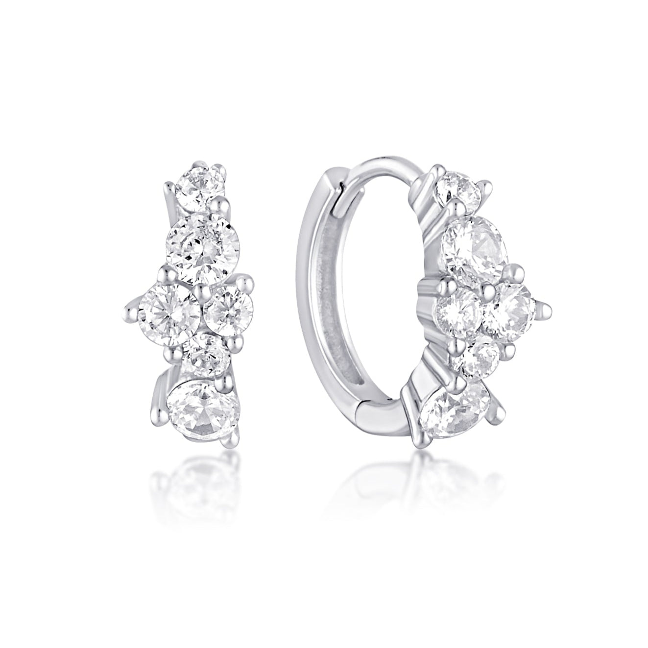 crystal cluster hoop earrings