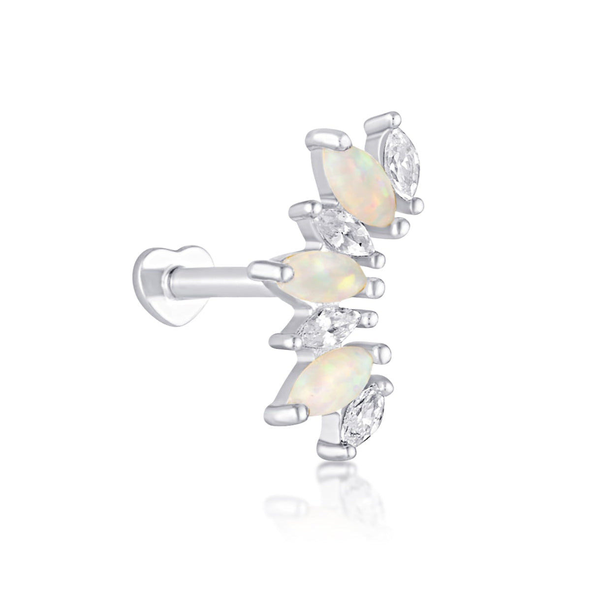 opal flat back cartilage stud