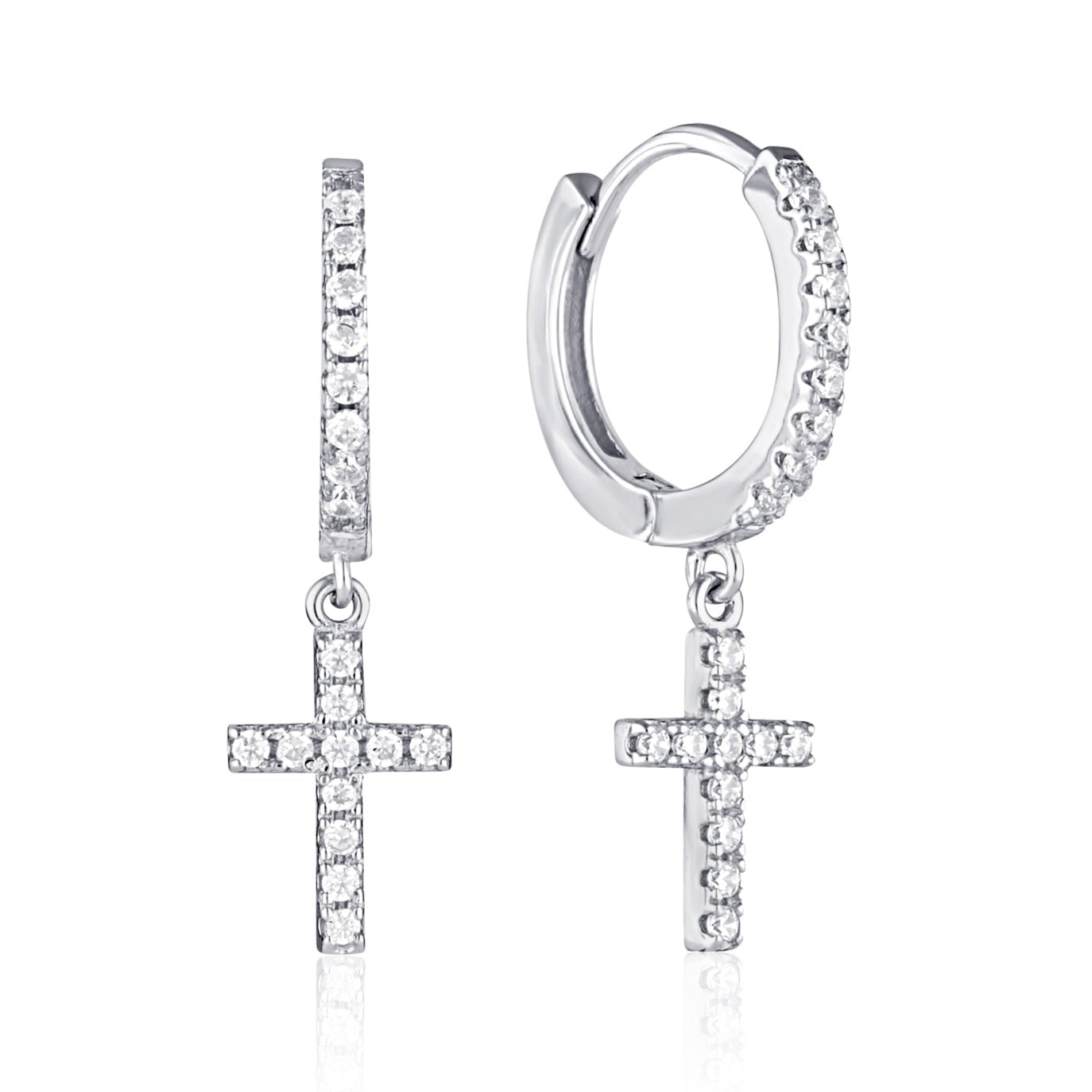 cross hoop earrings