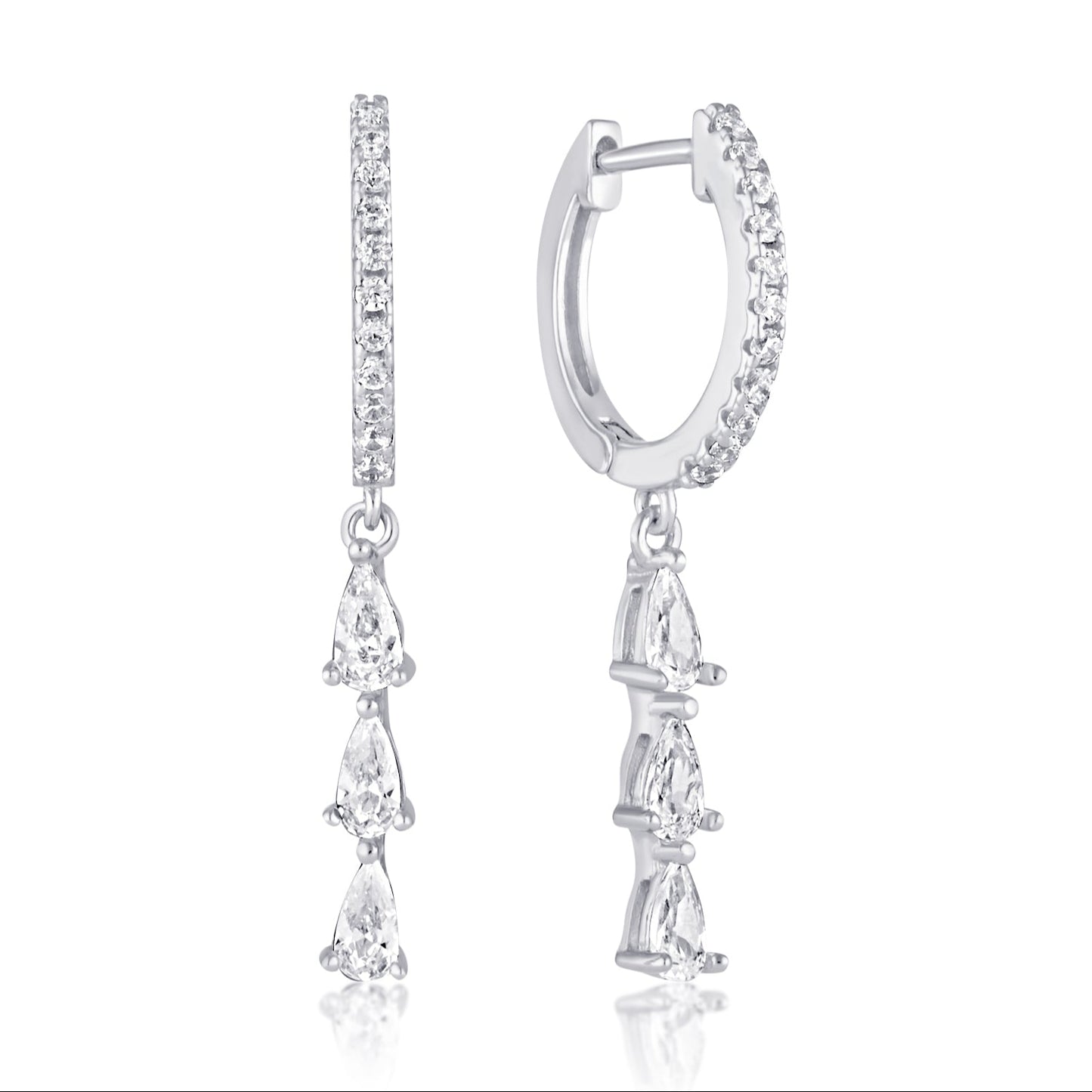 cascading droplet hoop earrings