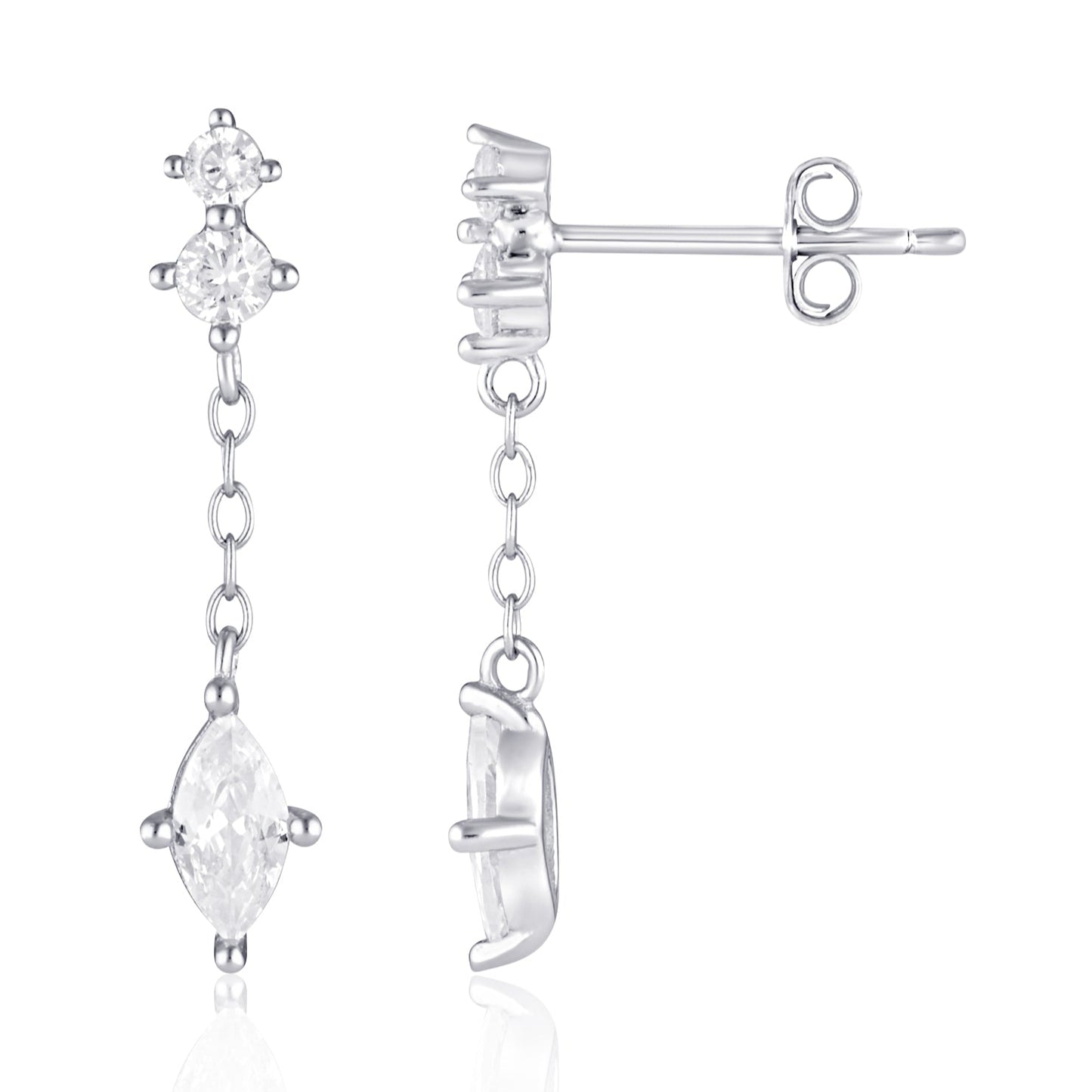 drop crystal stud earrings