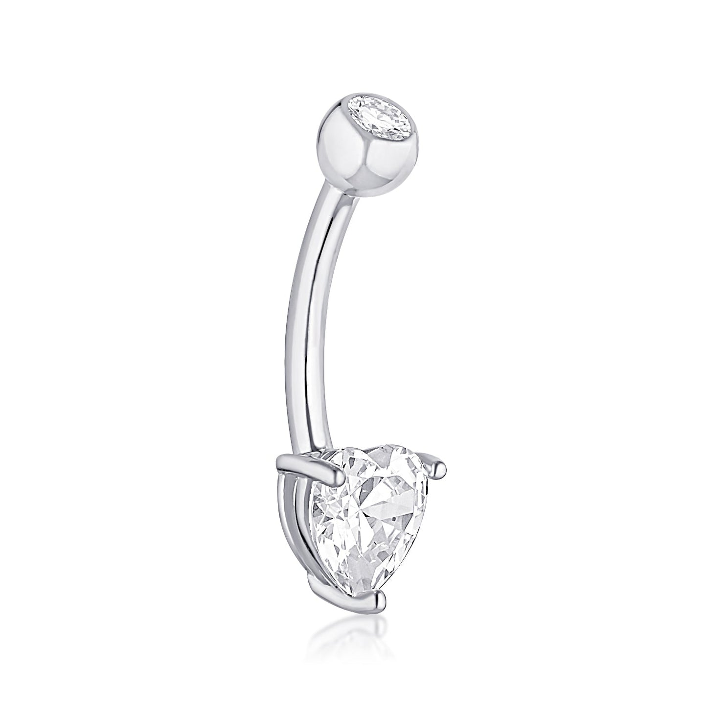 white gold navel barbell