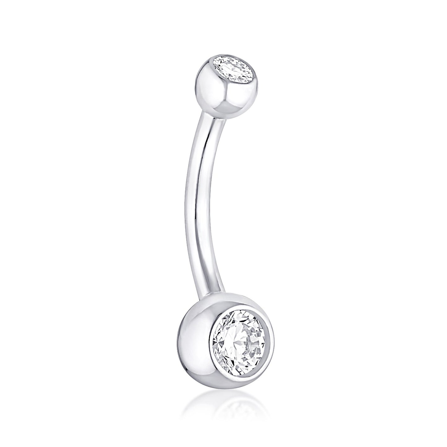 white gold navel barbell