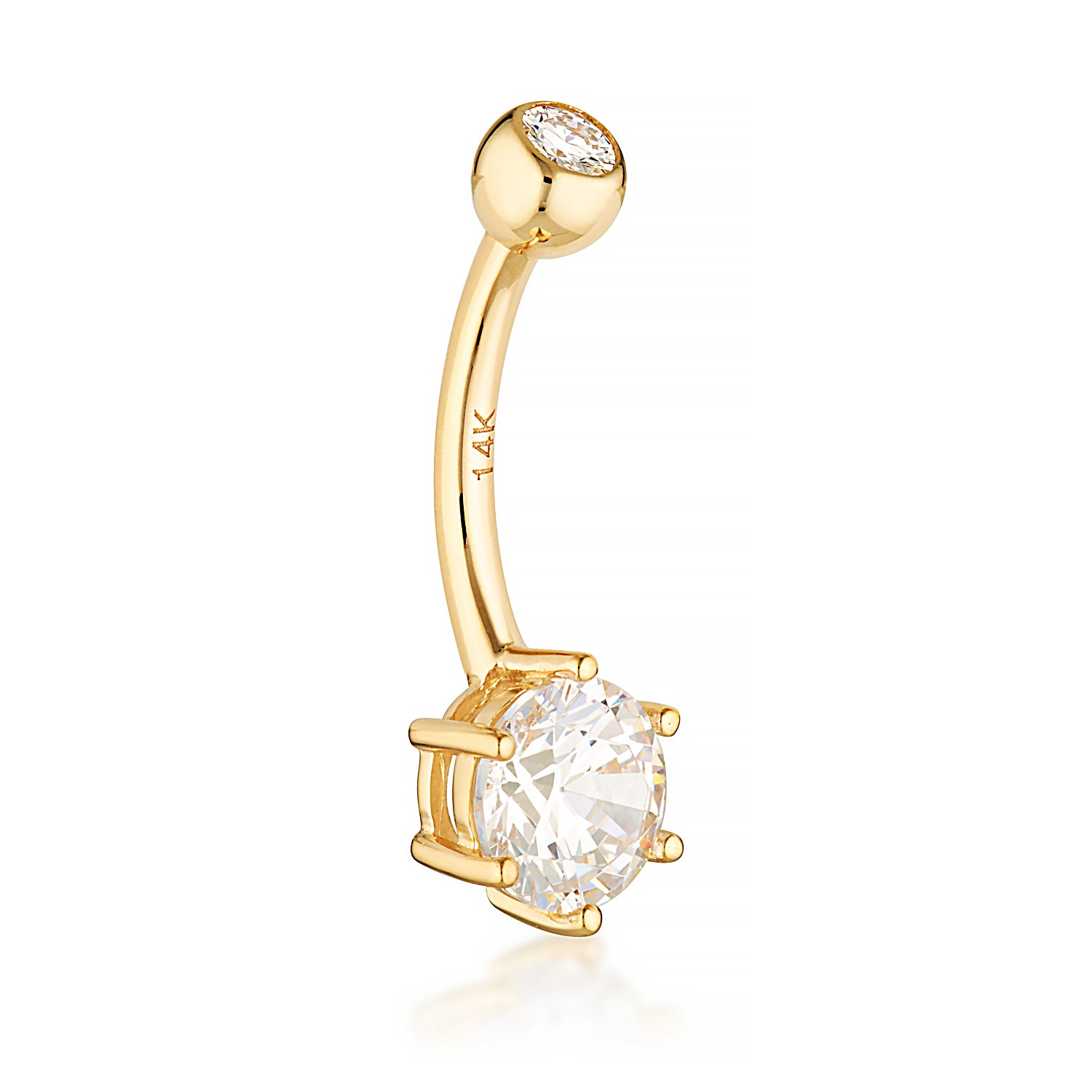 14 Karat Solid Gold Camilla Navel Barbell for Belly button piercing