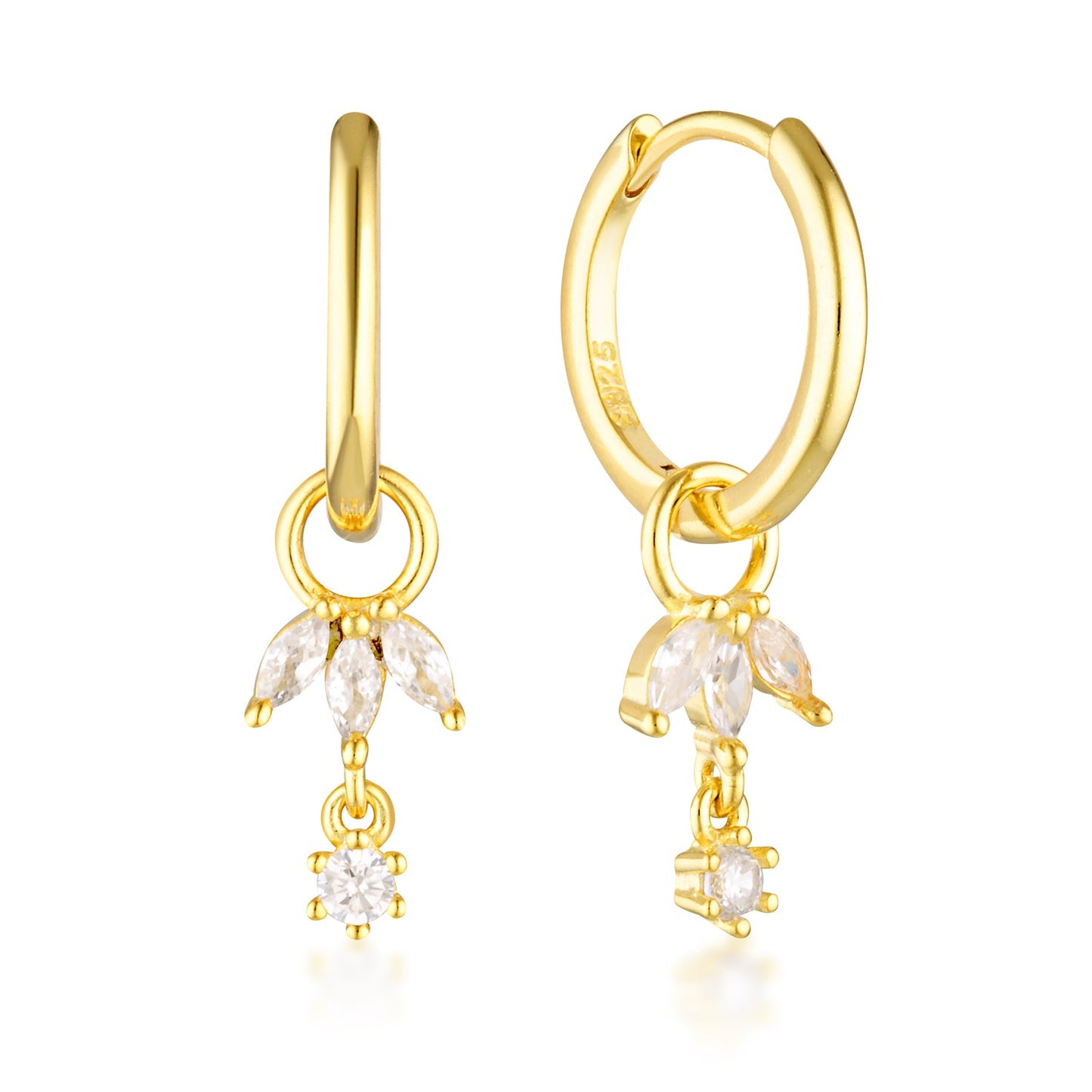 marquise drop hoop earrings