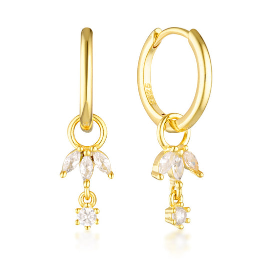 marquise drop hoop earrings
