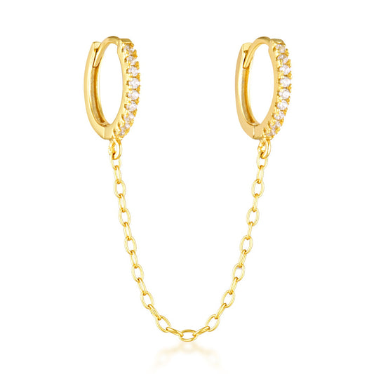 two earring hoops with chain