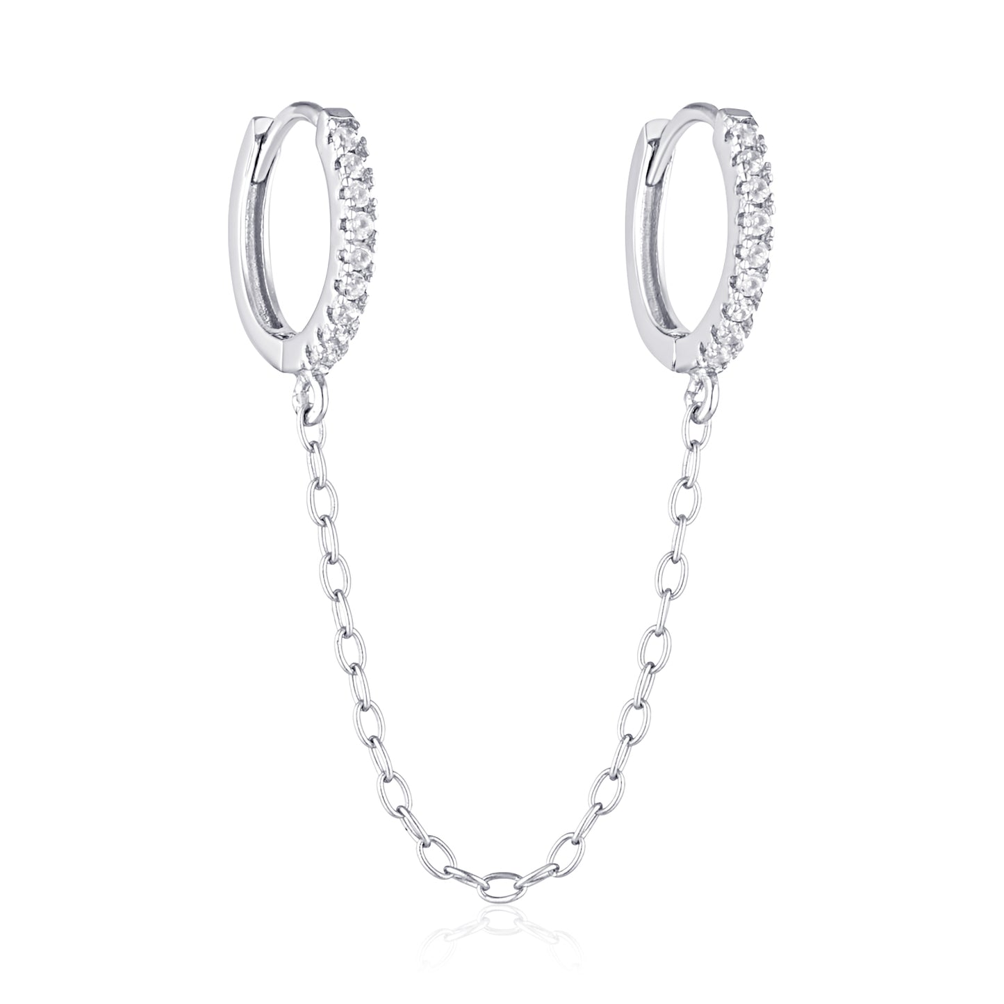 chain huggie hoop earring