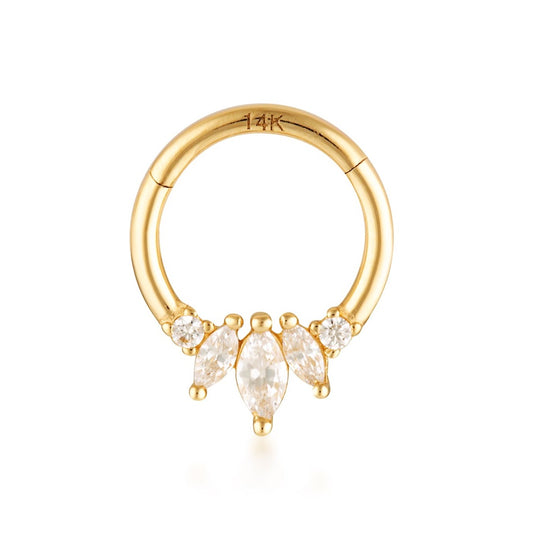 14 Karat Solid Gold Angelina Hoop for Daith and Septum Piercing