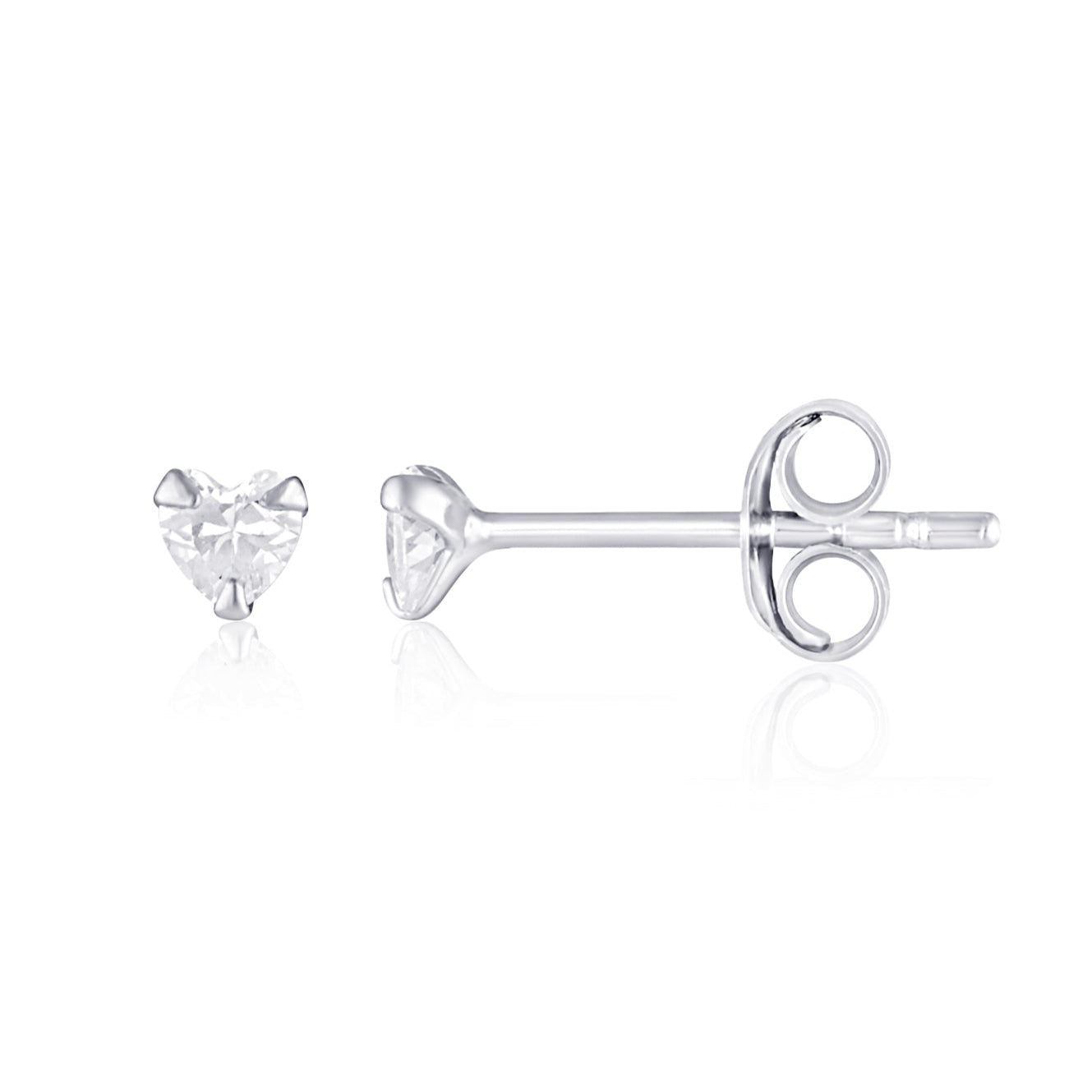 heart shaped crystal stud earrings