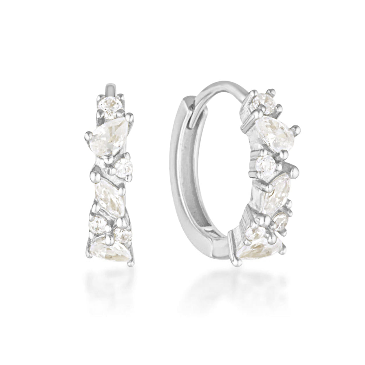 cluster crystals hoop earrings