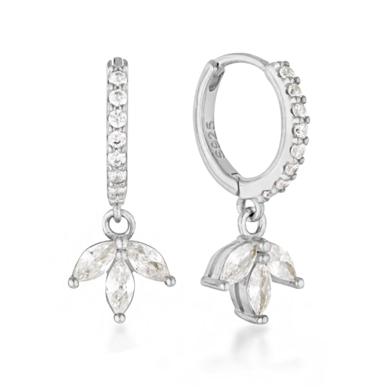 marquise hoop earrings