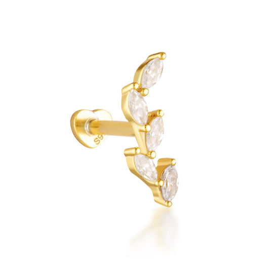 leaf shaped cartilage stud