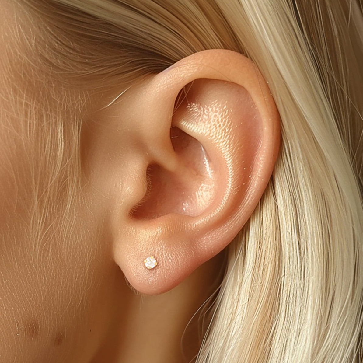 solitaire stud earring