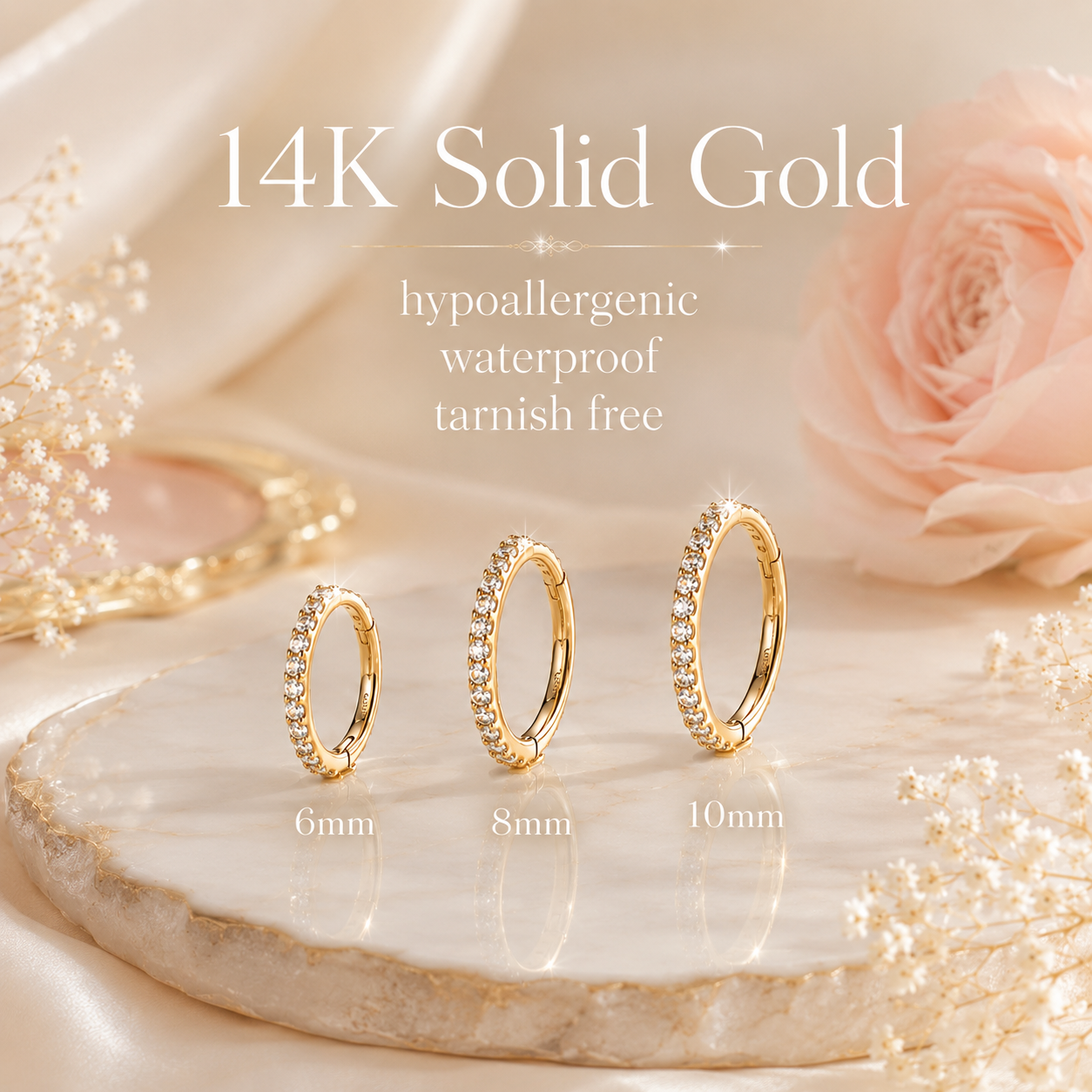 Alicia Cartilage Hoop - 14K Solid Gold
