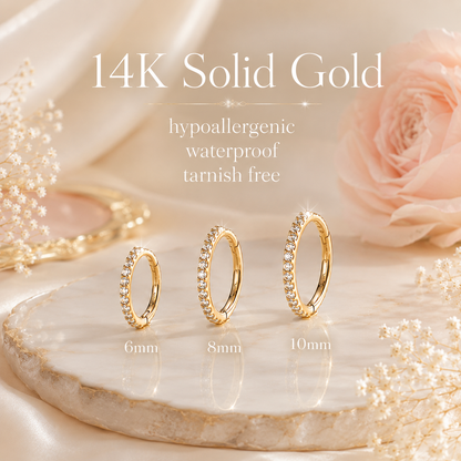 Alicia Cartilage Hoop - 14K Solid Gold