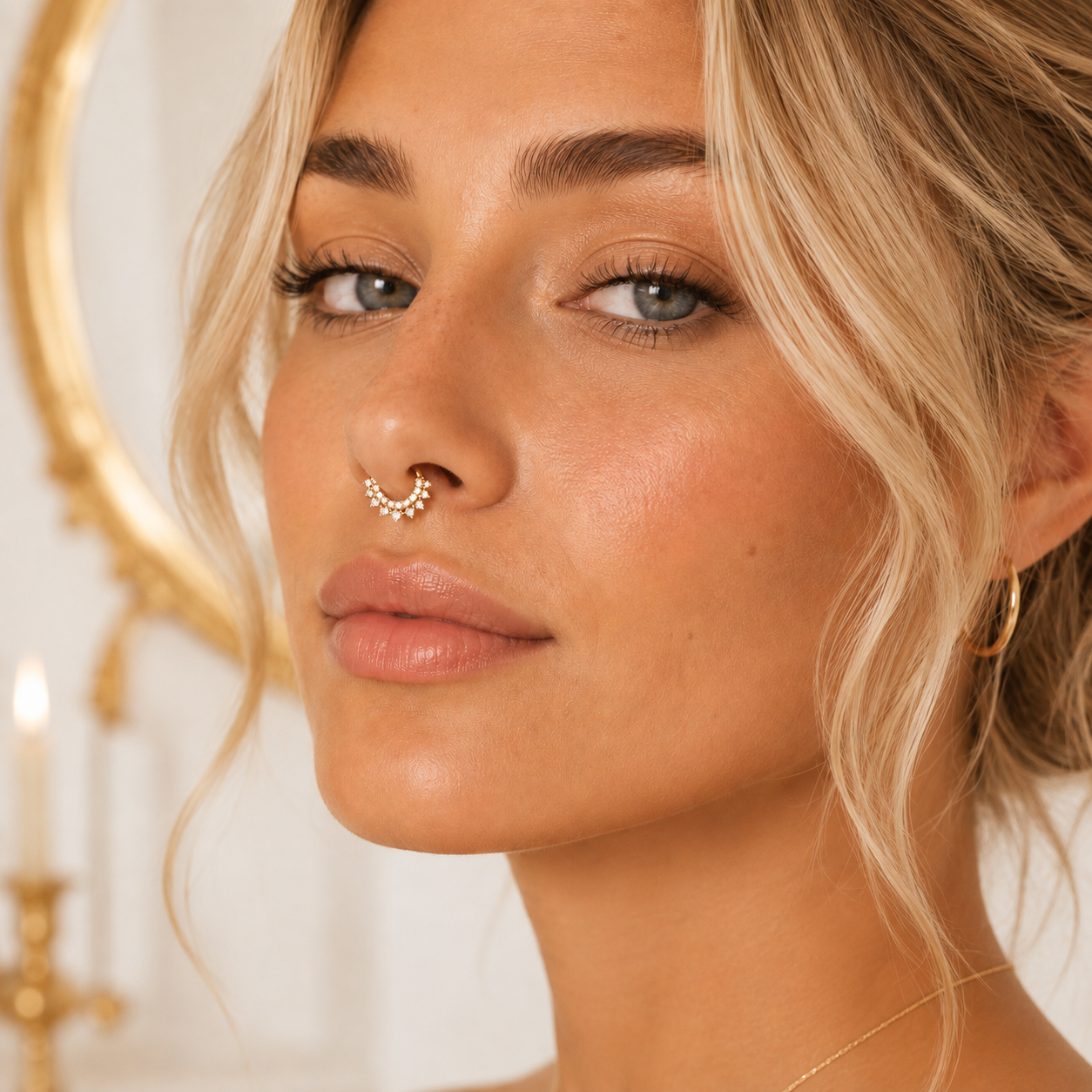 Annabelle Daith Hoop - Gold Vermeil