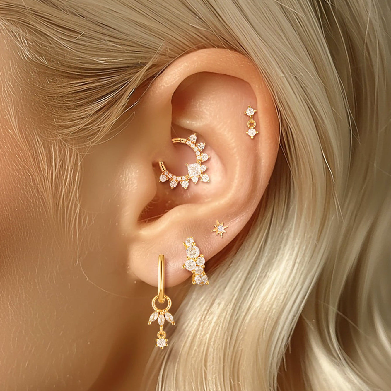Sienna Flat Back Stud - Gold Vermeil