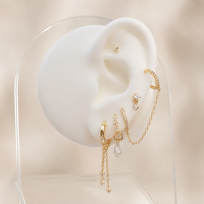 Alyce Chain Hoop Earring - Gold Vermeil