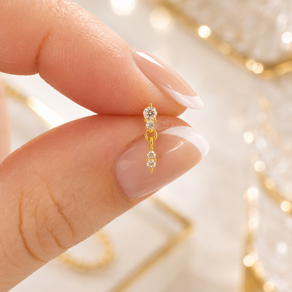 Anne Flat Back Stud - Gold Vermeil