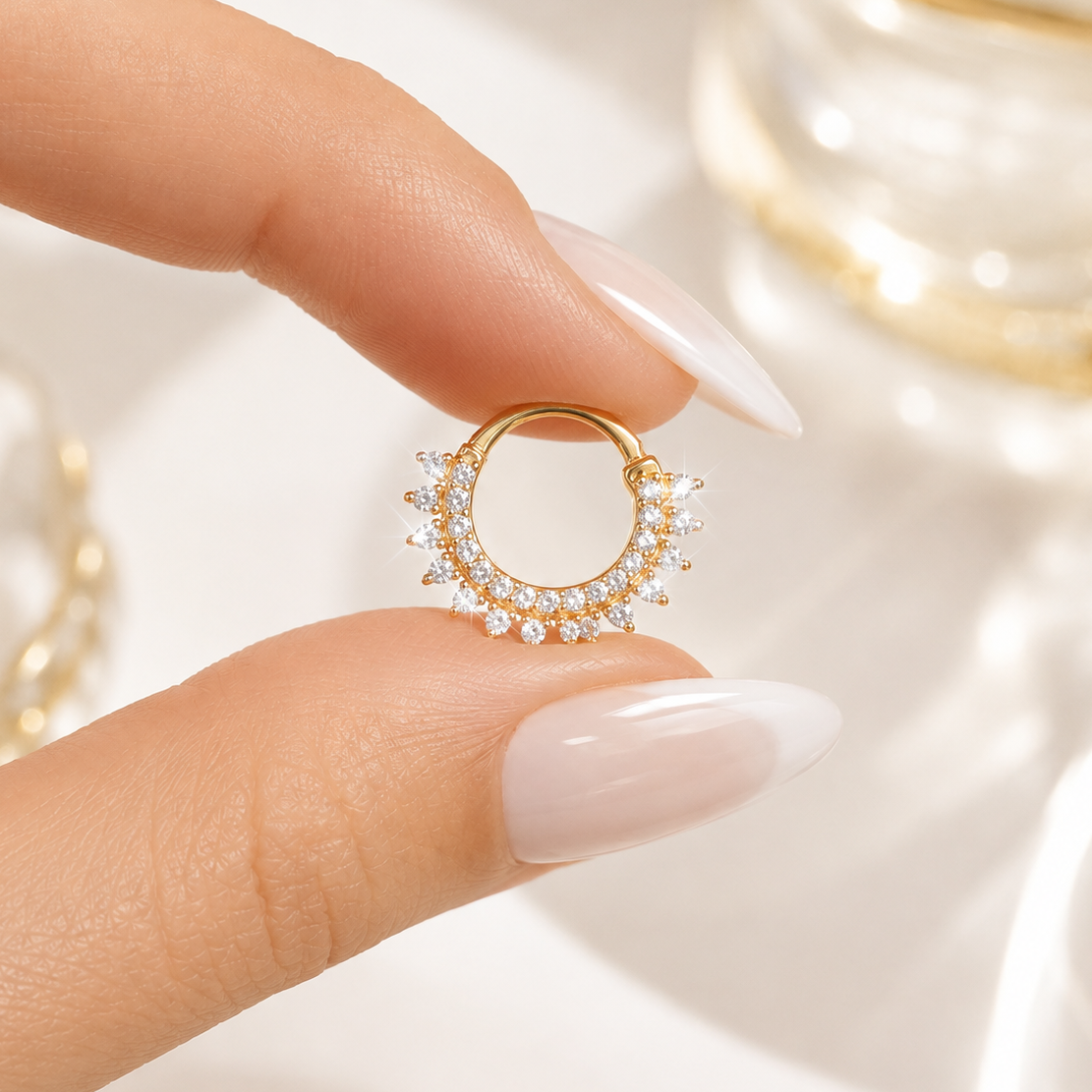 Annabelle Daith Hoop - Gold Vermeil