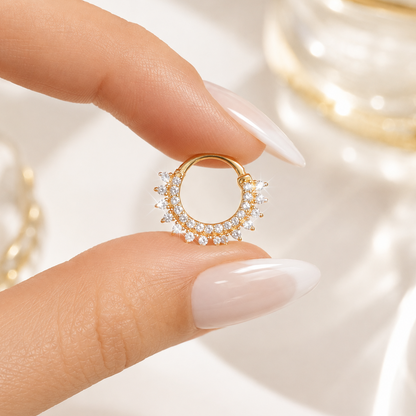 Annabelle Daith Hoop - Gold Vermeil