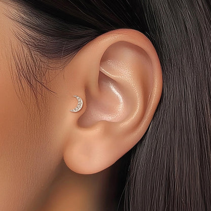 moon shaped flat back stud
