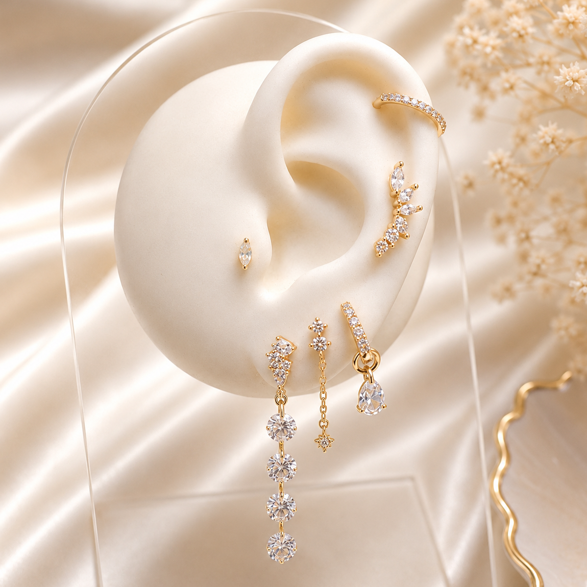 Amanda Flat Back Stud - 14K Solid Gold