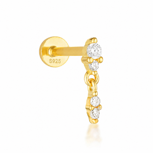 Anne Flat Back Stud - Gold Vermeil