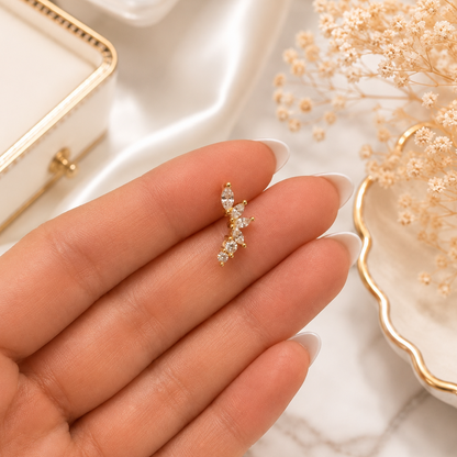 Amanda Flat Back Stud - Gold Vermeil