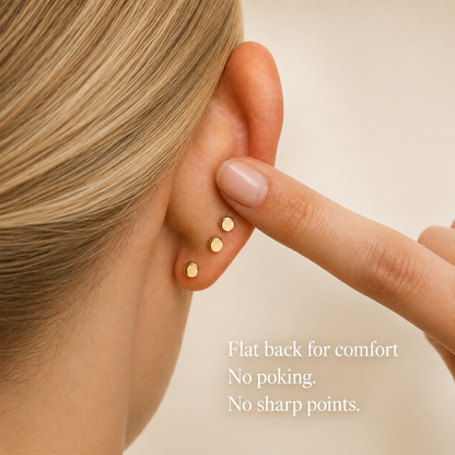 Flat Back Stud Post - Gold Vermeil