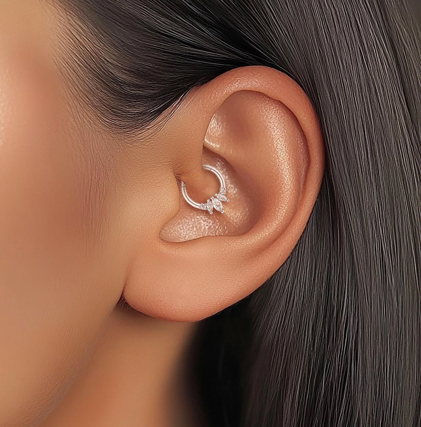 Angelina Daith Hoop - Gold Vermeil