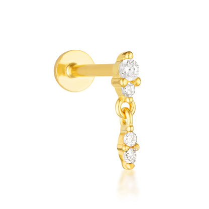 Anne Flat Back Stud - 14K Solid Gold
