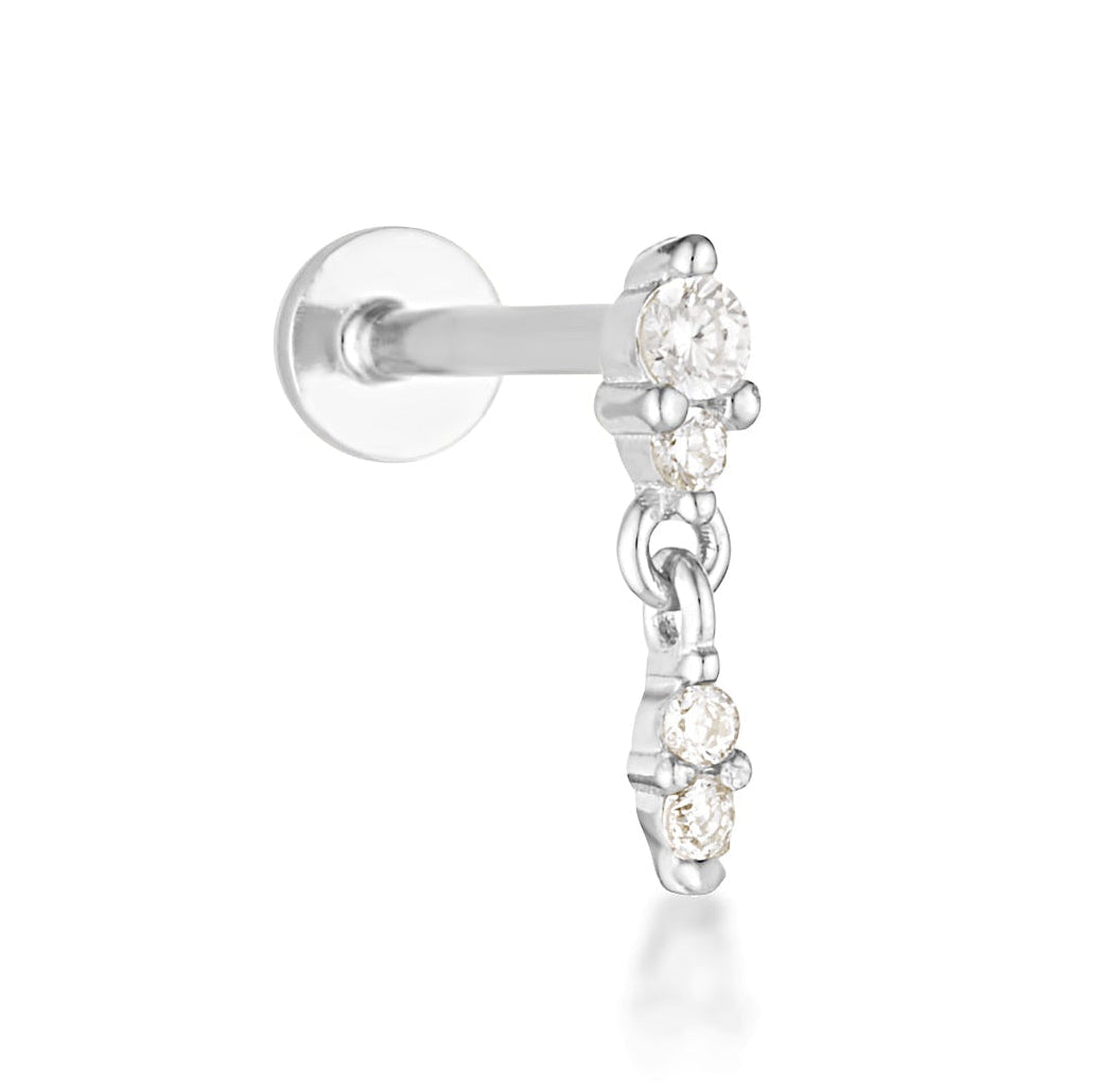 Anne Flat Back Stud - 14K Solid Gold
