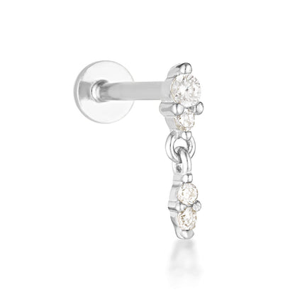 Anne Flat Back Stud - 14K Solid Gold