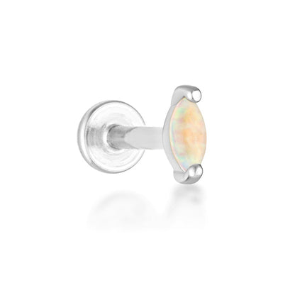 Aurora Opal Flat Back Stud - 14K Solid Gold
