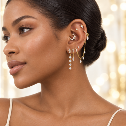 Aphrodite Daith Hoop - Gold Vermeil