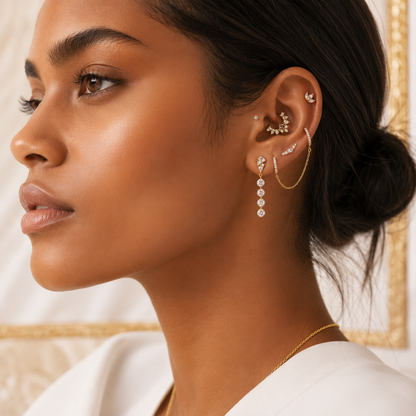 Sabrina Flat Back Stud - Gold Vermeil