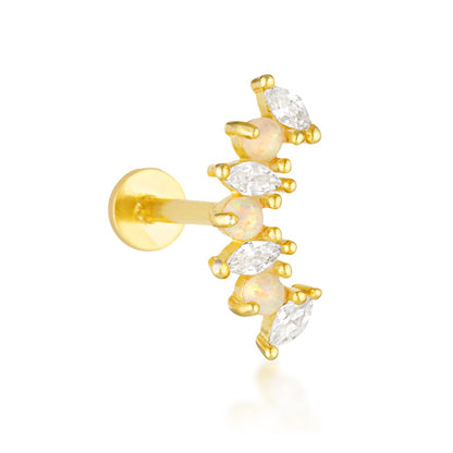 Bridget Opal Flat Back Stud - 14K Solid Gold