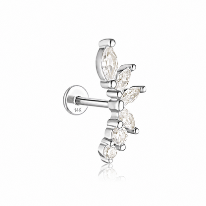 Amanda Flat Back Stud - 14K Solid Gold