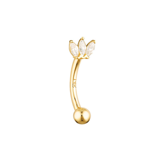 Solid gold rook barbell