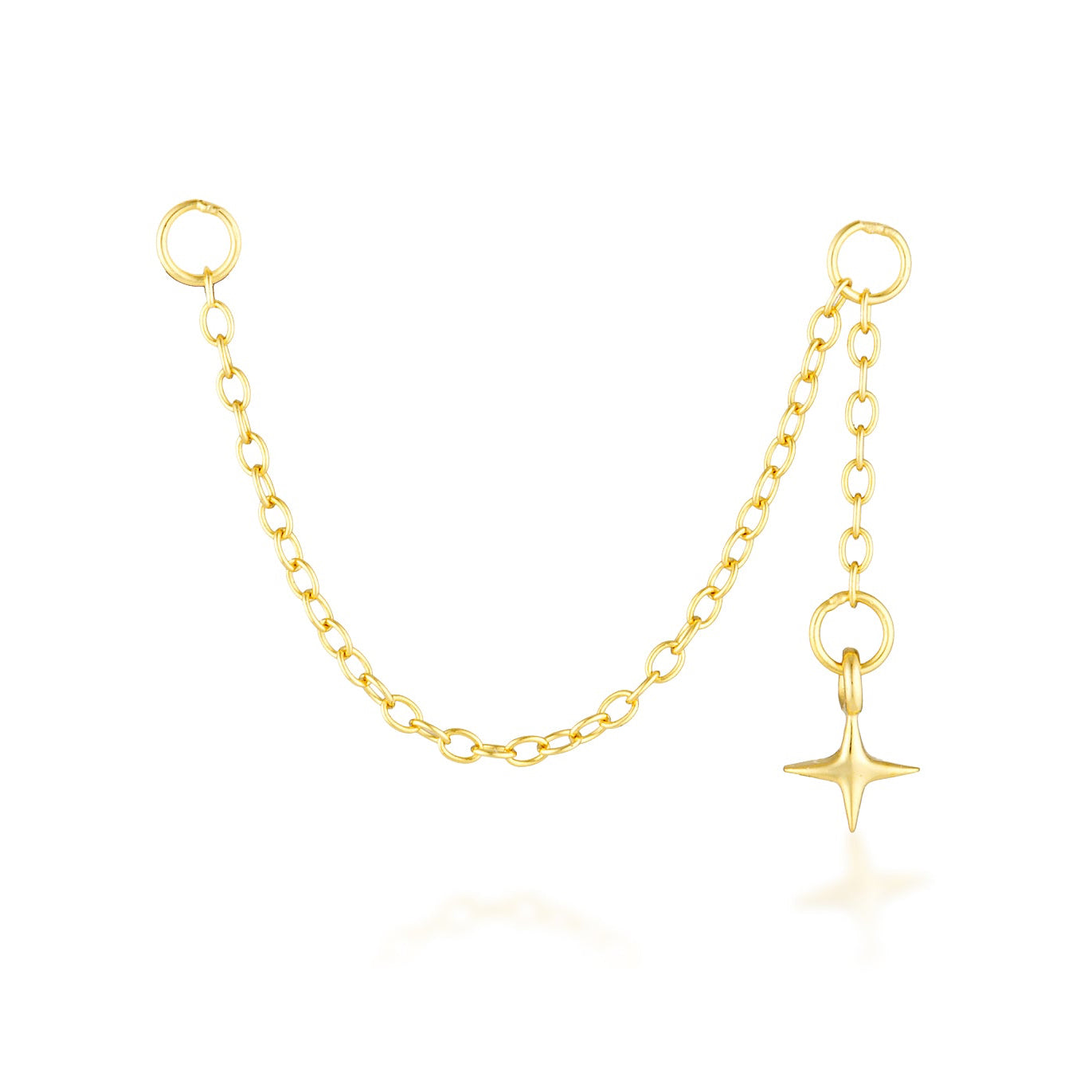 Elena Chain Charm - 14K Solid Gold