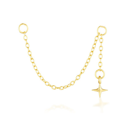 Elena Chain Charm - 14K Solid Gold