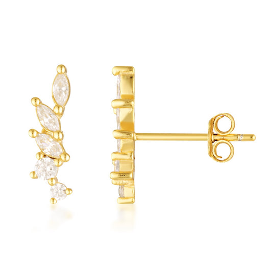 Sarah Stud earrings made from 18 karat gold over 925 sterling silver