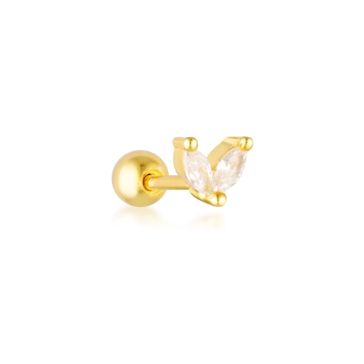 Estelle barbell stud for helix, flat and conch piercings