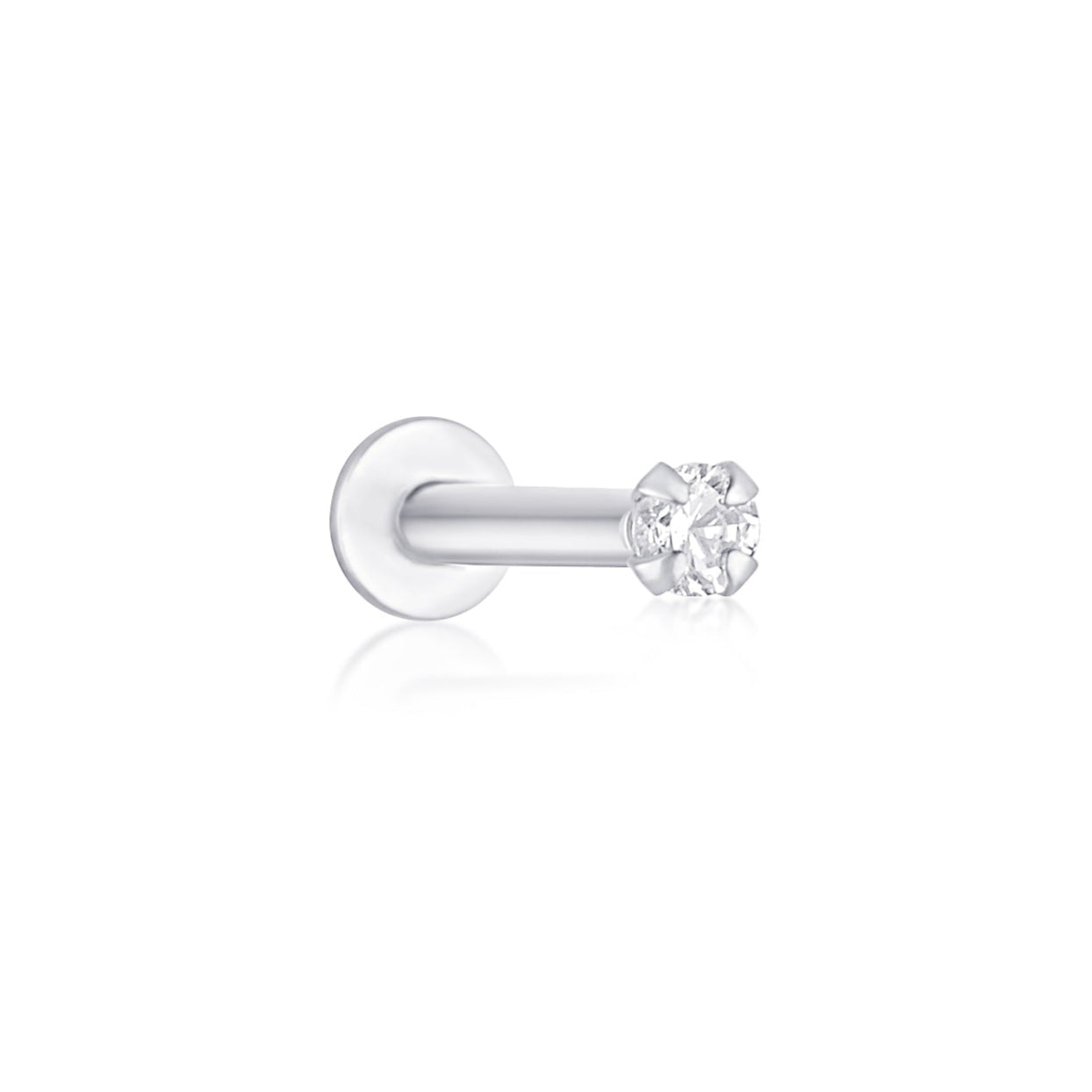white gold flat back cartilage stud
